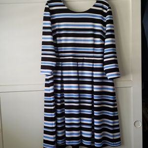 Lane Bryant strip scuba fit and flare dress